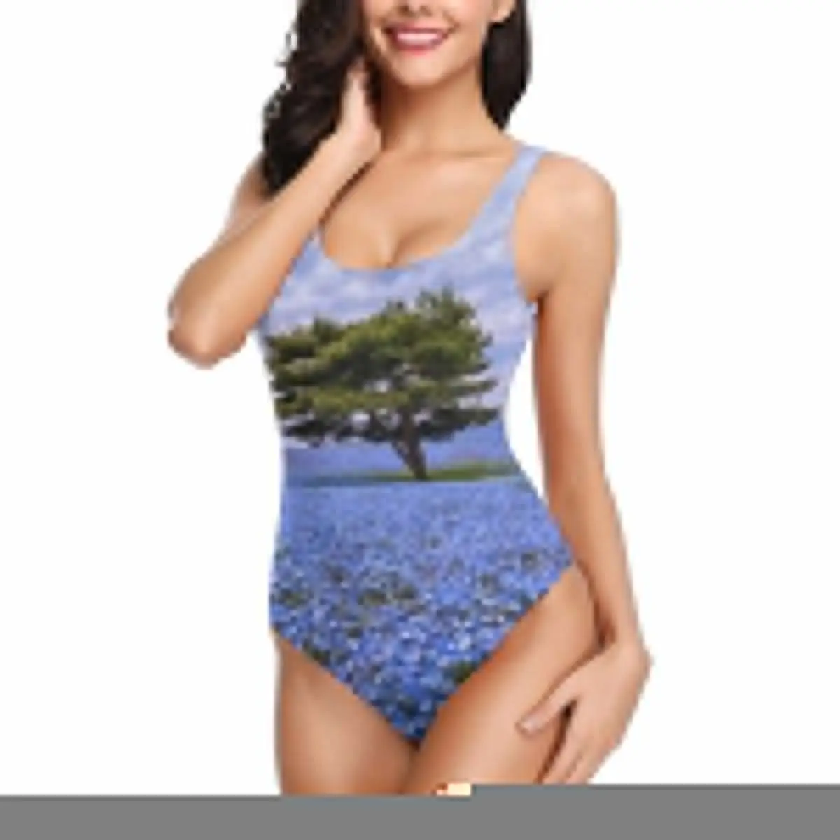

Tree Print Floral One Piece Swimsuit Women Swimwear Monokini Printed Female Bathing Suit Surfing Bodysuit Swim Wear Beach