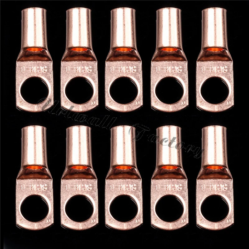10Pcs SC16-8 Copper Ring Terminals Connector Cable Lugs Eyelet Splice Battery Bolt Hole | Обустройство дома