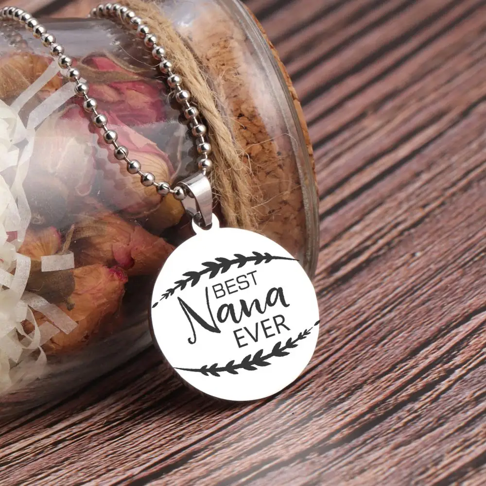 High Quatily Engraved Necklace Lettering &quotBest Nana Ever&quot Personalized Pendant Delicate Jewelry Trinket For Grandma Grandmother |