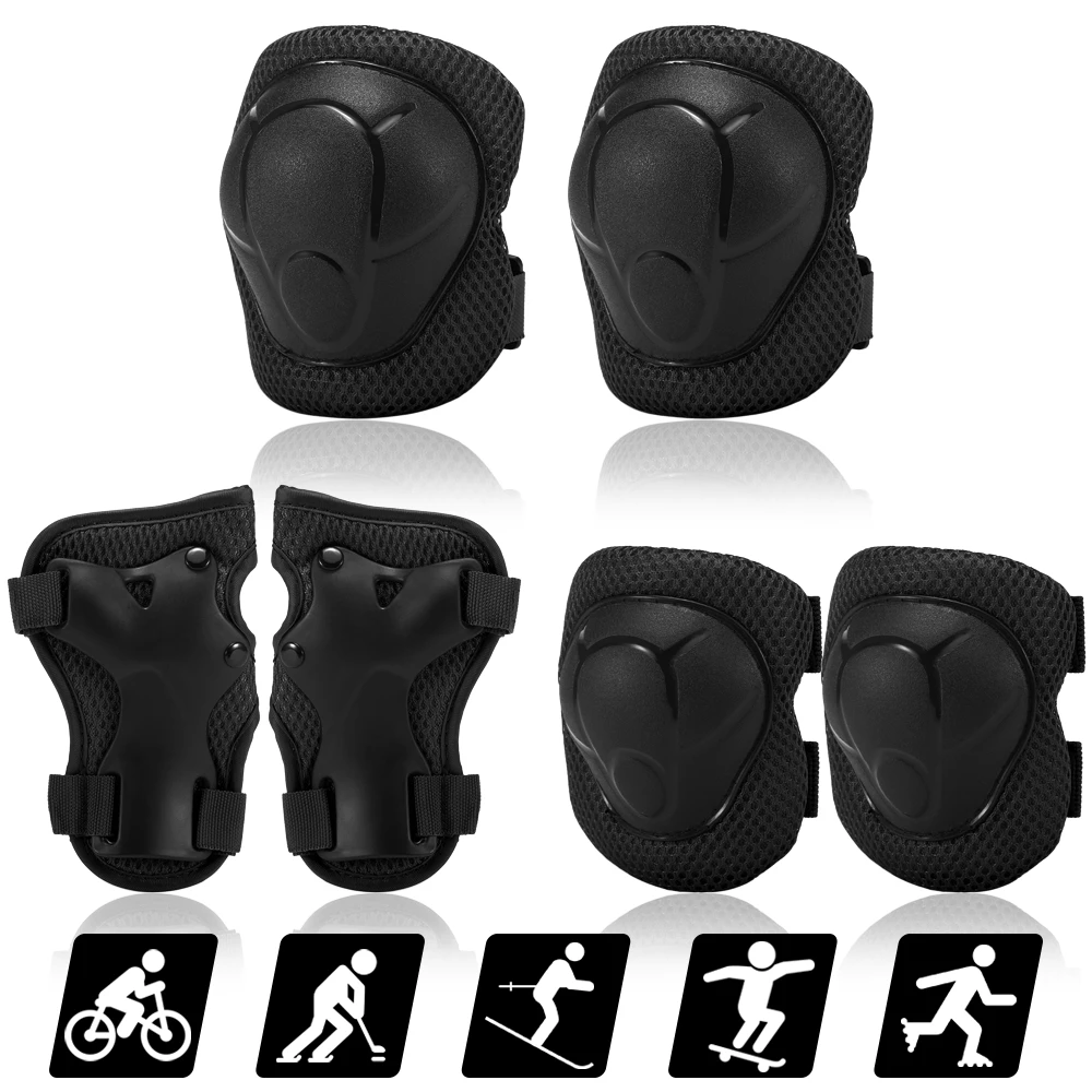 

Kids Knee Pads Set 6in1 Protective Gear Kit Knee Elbow Pads Children Safety Protection Pads for Rollerblading Cycling Skating