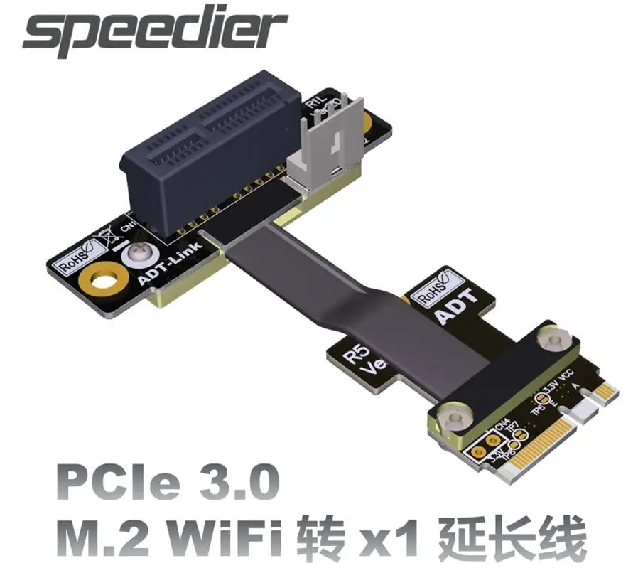 

Интерфейс ключей M.2 WIFI A.E для PCIE 3,0x1, перемычки переходной карты, ключ A.E. Плоский Удлинительный кабель 90/180/270 градусов под углом для PCI-e x1