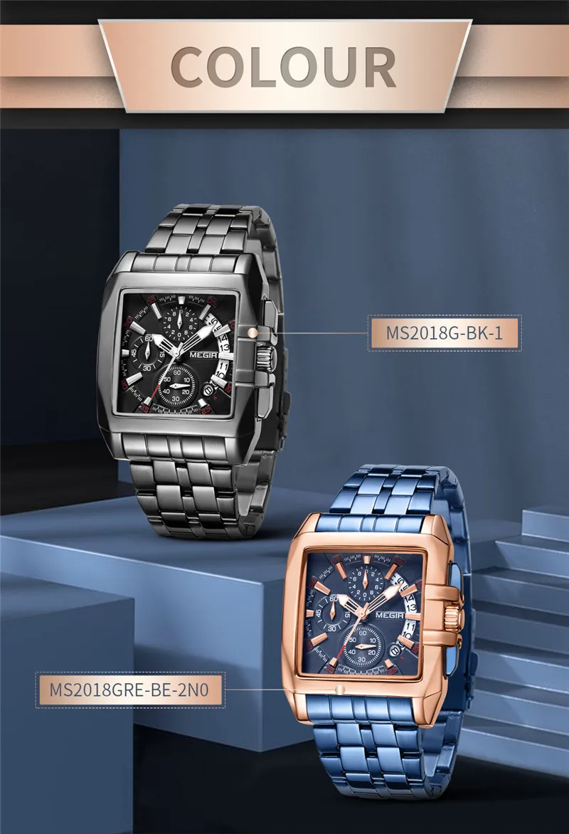 Часы MEGIR мужские водонепроницаемые с хронографом военные брендовые Роскошные