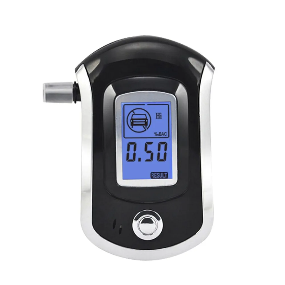 AT-6000 Alcohol Detector Digital LCD Screen Battery Power Hand-Hold Professional BAC Tracker with 5 Mouthpieces