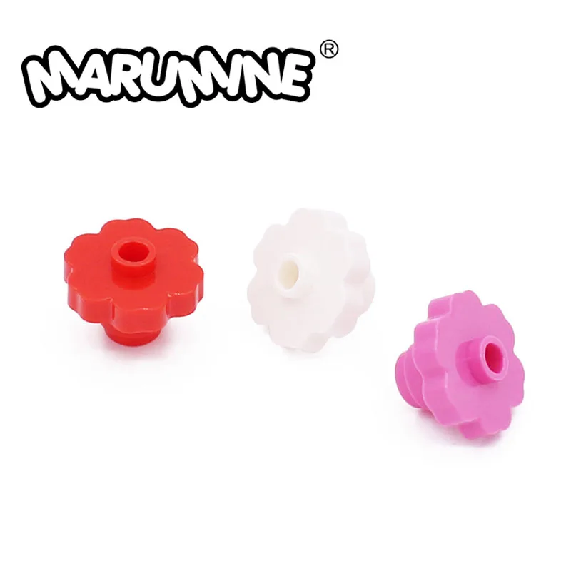 MARUMINE кубики MOC Plant 100 шт. 2x2 закругленные цветы 4728 сад парк строительные блоки