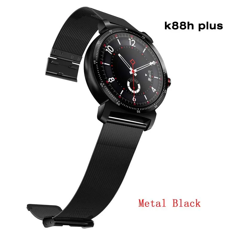 Metal Black Greentiger K88H плюс Bluetooth Смарт-часы мужские монитор сердечного ритма фитнес-трекер IP67 водонепроницаемые спортивные Смарт-часы Android IOS - Цвет: Metal Black