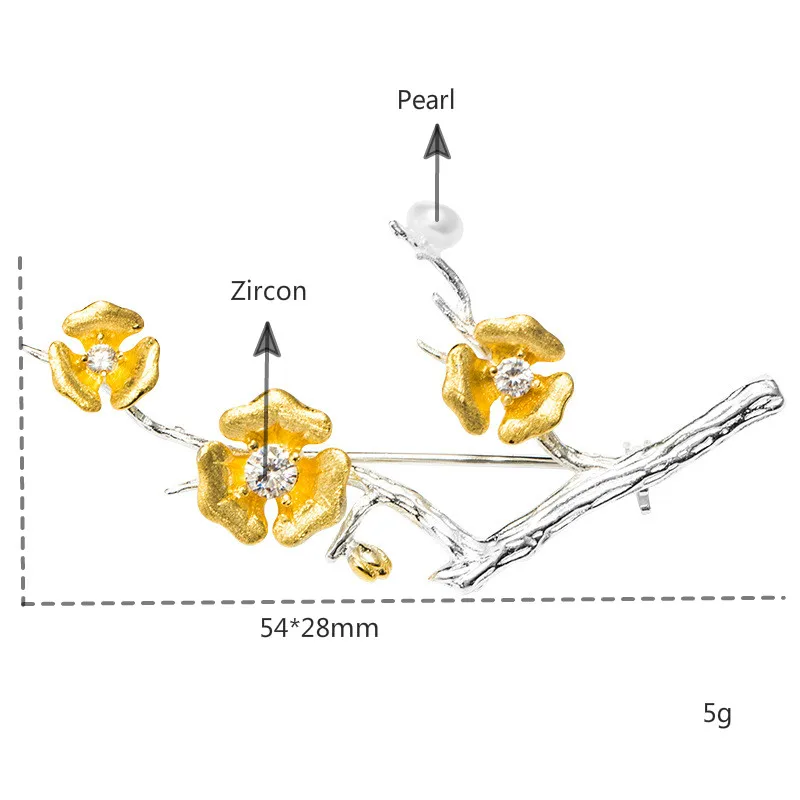 Женская Брошь из серебра 100% пробы с фианитом | Украшения и аксессуары