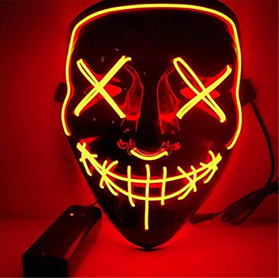 

10 Pcs Halloween Mask LED Masks Glow Scary Mask Light Up Cosplay Mask Rave Mask for Festival Party Parties Costume Christmas