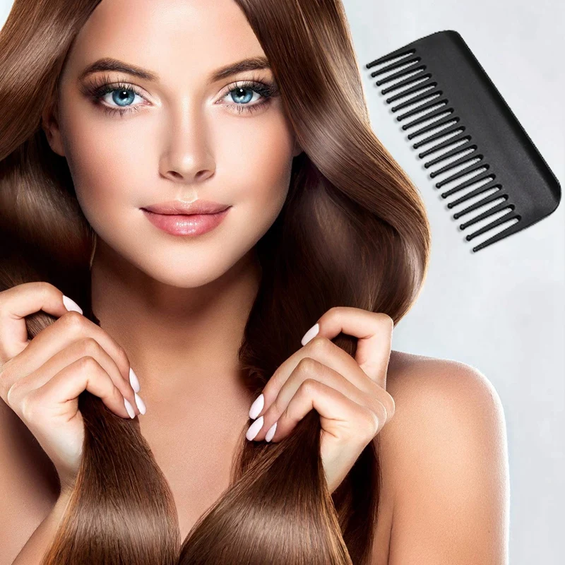 

Teeth Wide Tooth Comb Black Plastic Heat-Resistant Large Wide Tooth Comb for Hair Styling Tool