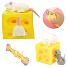 Игрушка-антистресс с изображением мыши и сыра, игрушки в прятки, Ленивец