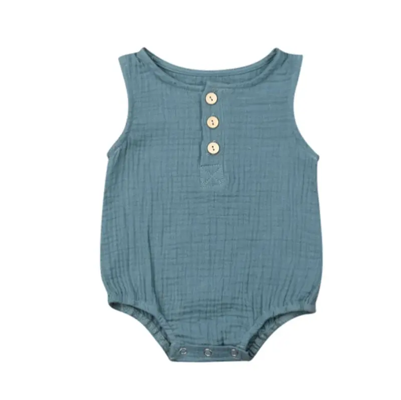 Хлопковый Детский комбинезон без рукавов для маленьких девочек спортивный