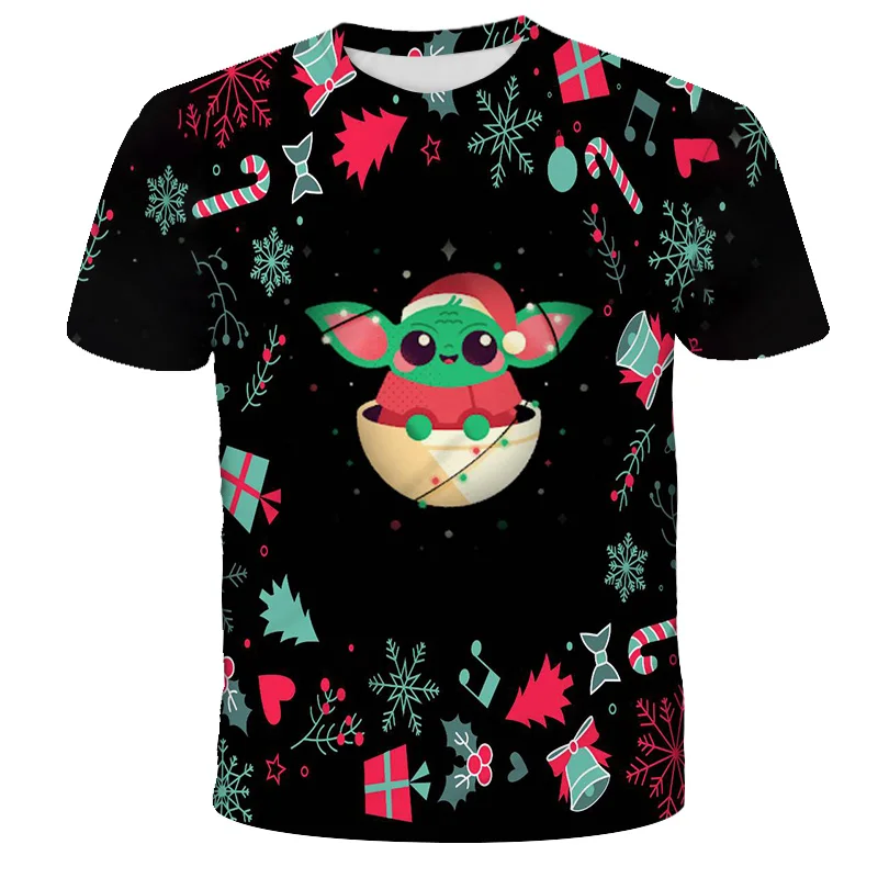 

Disney Marvel Children's Short Sleeves T-shirt Cool Star Wars The Mandalorian Baby Yoda Print 3D T-shirt Boys Girls Tops