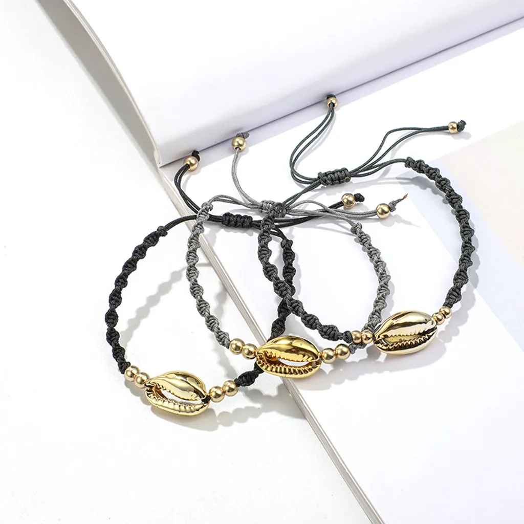 Ножные браслеты этнические ручная вязка сплав маленькие круглые с бусинами