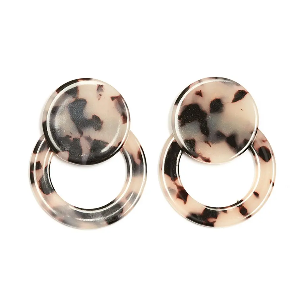 2018 Новый светильник леопардовые полимерные серьги круглые ацетатные пластины