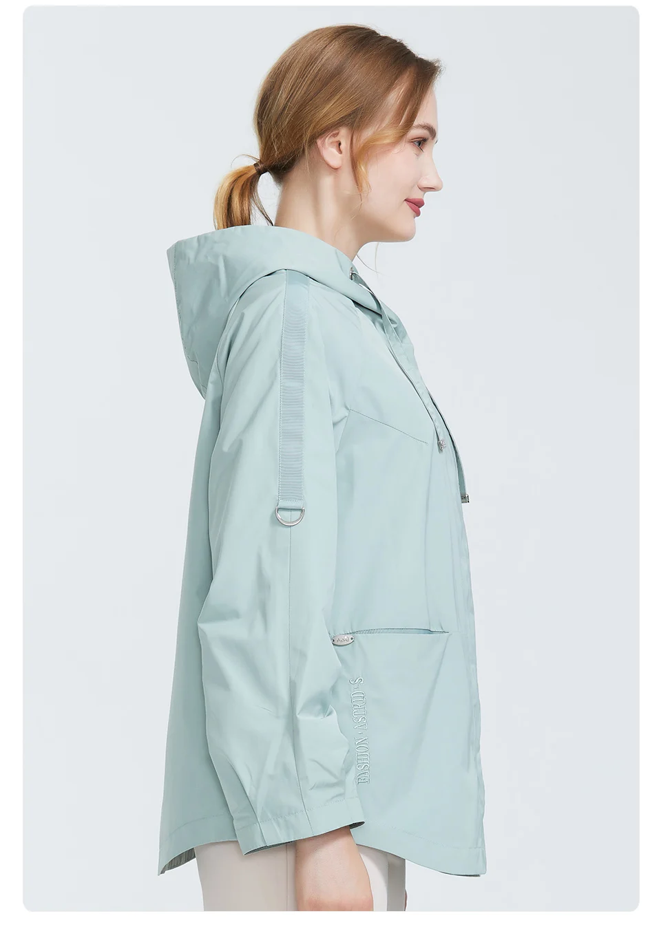 Trench Coat spring autumn coat women Hooded Solid color short coat trench big coat for women High Quality new style AS-9045