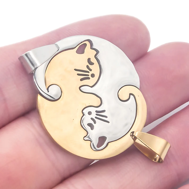 1 шт из нержавеющей стали Милый Кот Шарм ожерелье Любовник Девушка подарочный