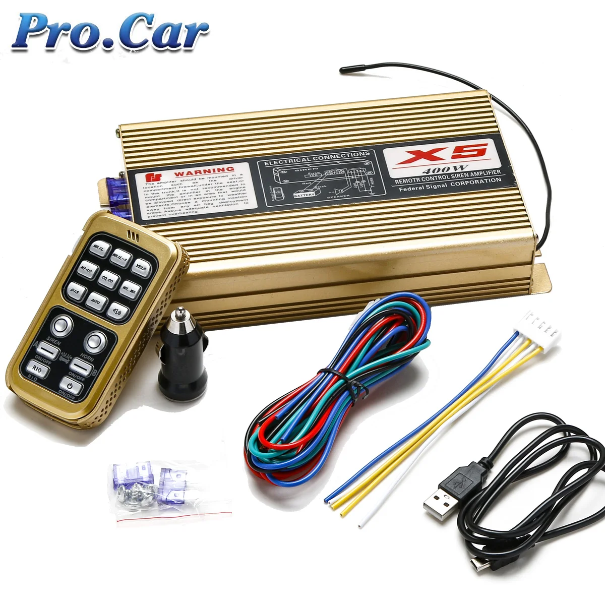 DC 12V 400W 18 Tone Car Warning Alarm Police Siren Horn PA Speaker with MIC System &amp Wireless Remote Control X5 Model | Автомобили и