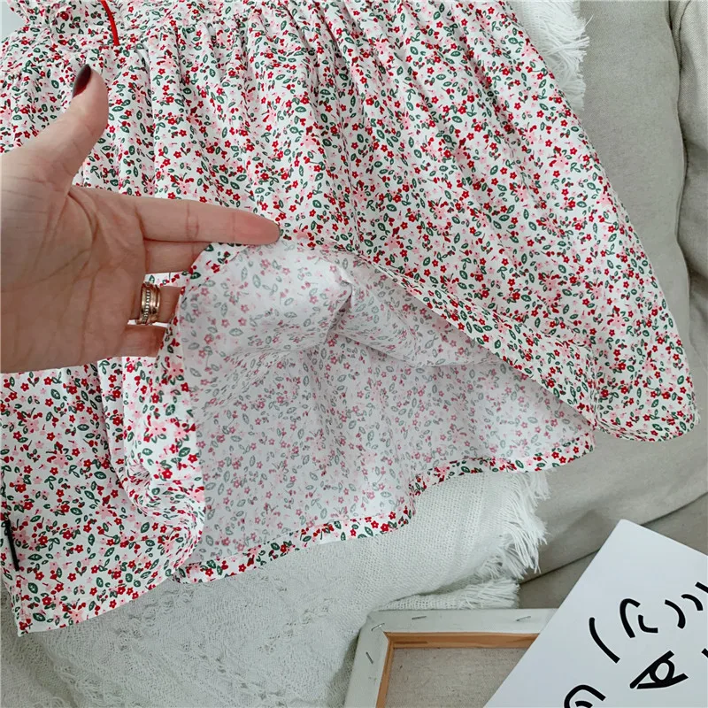 

Girls Casual Dresses Flying Sleeve Toddler Girl Floral Summer Vestidos Korean Style Square Collar Kids Princess Costumes