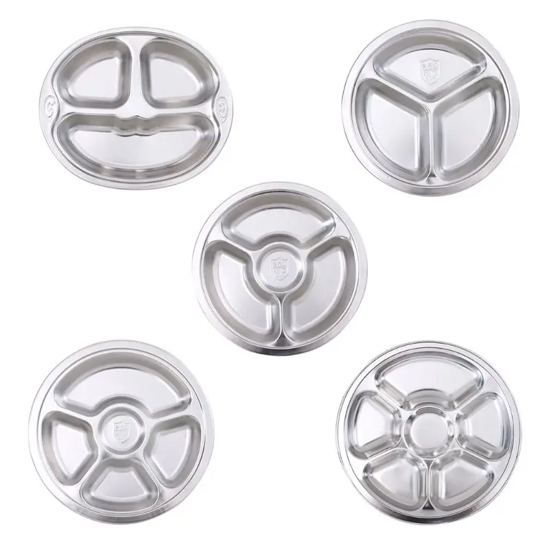 Разделенный обеденный поднос из нержавеющей стали контейнер для завтрака