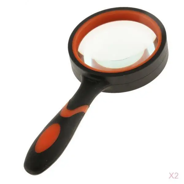 

2 Pcs Hand Held Magnifier Magnifying Eye Glass For Reading Or Hobby Lens 10x