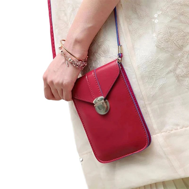 

Women Touch Screen Crossbody Bags Purse Lightweight PU Leather Cell Phone Storage Pouch Shoulder Bag /BY