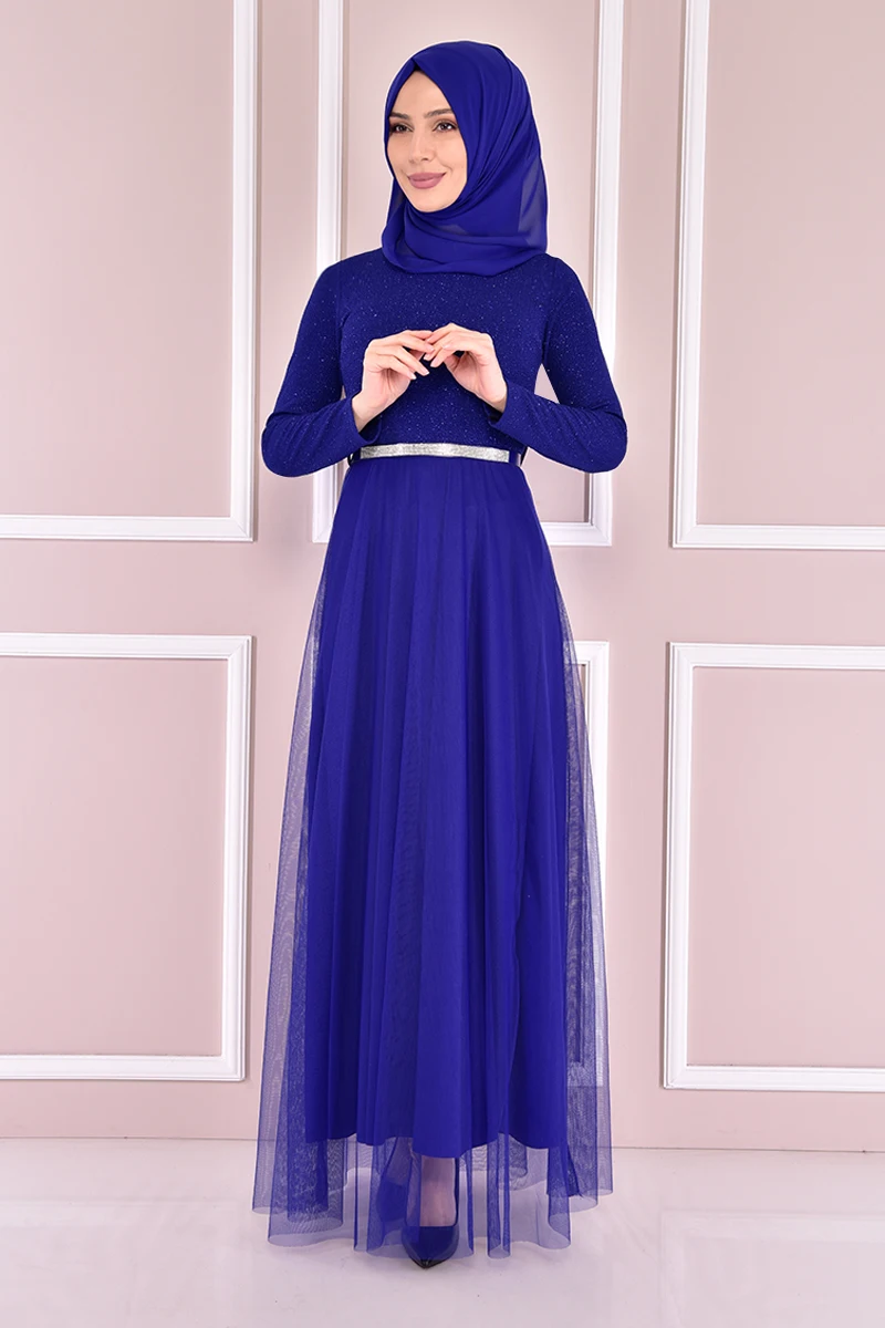 

Silvery Evening Dress Saks Women Clothing Occasion Dresses For Women hijabs for woman dress muslim saudi arabian EFY20040