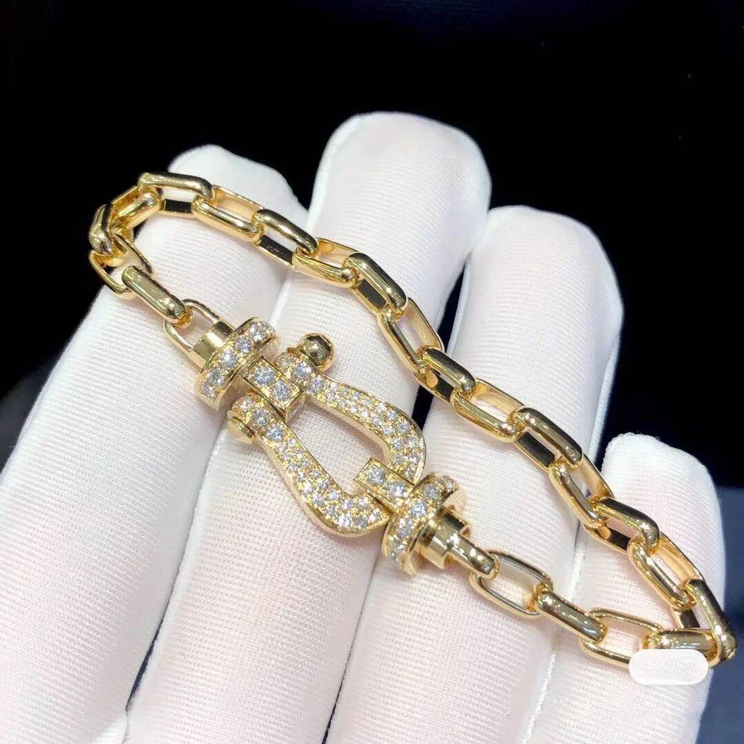 

Luxury brand's gorgeous two-row diamond men's and women's bracelets. Symbolizes love and noble temperament. Charm jewelry