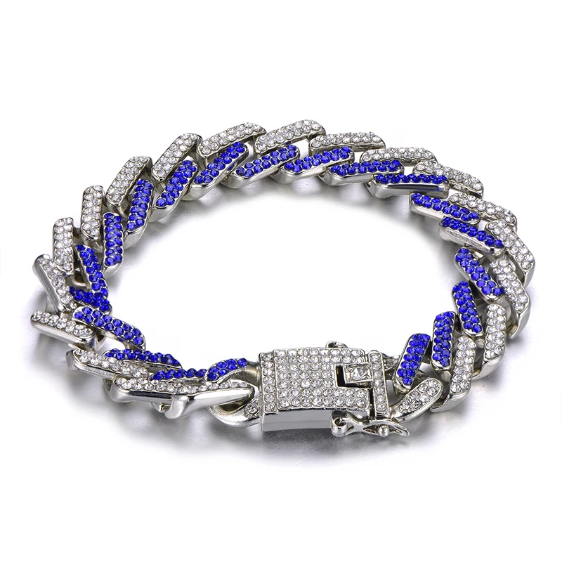 Хип хоп 13 мм Bling Iced Out полный горный хрусталь браслет геометрический AAA CZ камень кубинские цепи браслеты для мужчин ювелирные изделия