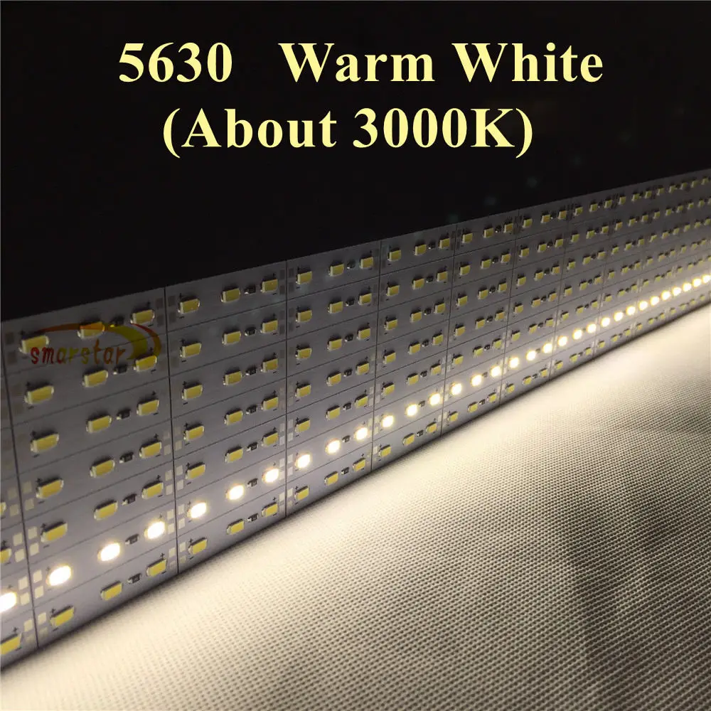 Warm White 10X0,5 M 5630(5730) светодиодный свет полосы жесткий бар светодиодное освещение, Лампа DC 12 вольт 72 светодиодный s/m общая длина 5 метров - Испускаемый цвет: Warm White