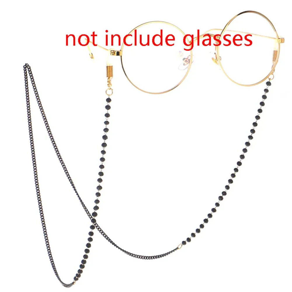 Силиконовые очки с ремешком на шею детские черными бусинами металлическая