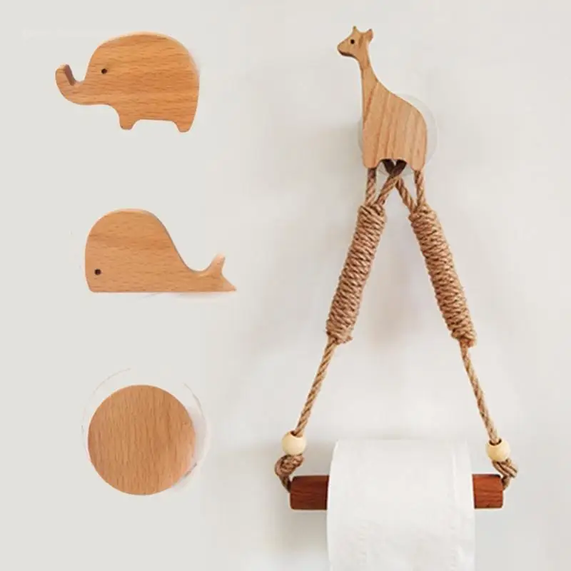 

Креативный настенный держатель для полотенец и бумаги, деревянный держатель для туалетной бумаги ручной работы с винтом для кухни, ванной, ...