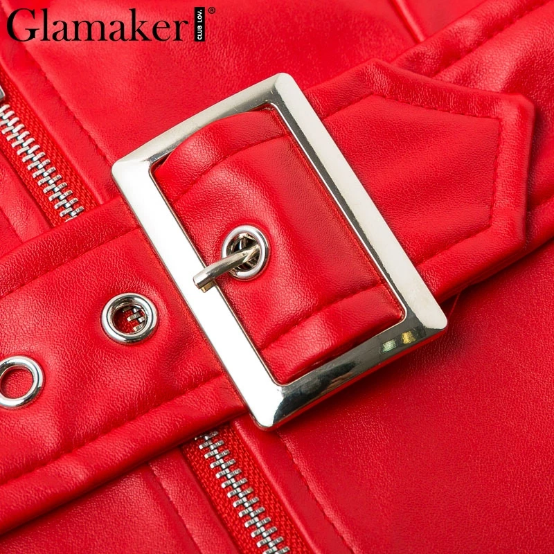Женское платье с открытыми плечами Glamaker Красное Облегающее вечернее из