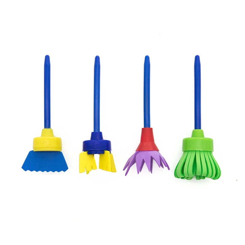 

57 pcs Kids Sponge Painting Brush Set Child Painting Brushes Drawing Tools Brushes w/ Waterproof Art Apron for Toddler