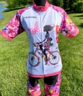 Лето 2021, женский розовый комплект одежды для велоспорта LairschDan, модная велосипедная форма для девочек, велосипедная форма с коротким рукавом для горных велосипедов