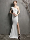 Простое длинное вечернее платье YIDINGZS на одно плечо, элегантное женское платье для свадебной вечеринки YD16023