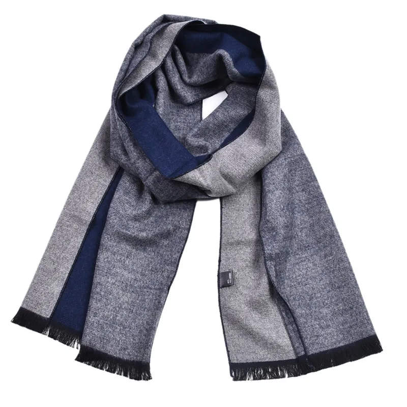 blue men scarf LOOZYKIT зимний мужской шарф, мужской полосатый хлопковый шарф, мужской брендовый шарф, вязанный кашемировый полосатый шарф с кисточками - Цвет: blue men scarf