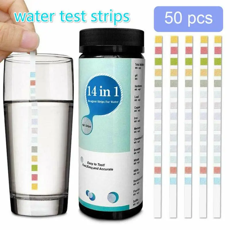 50 шт. водосберегающая насадка Тесты полоски 14 в 1 Питьевой Набор для проверки воды