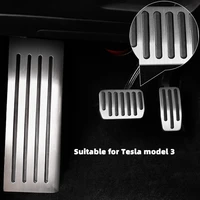 for tesla model 3 y foot pedal accelerator gas fuel brake pedal rest pedal pads mats cover pedals aluminum alloy car accessories