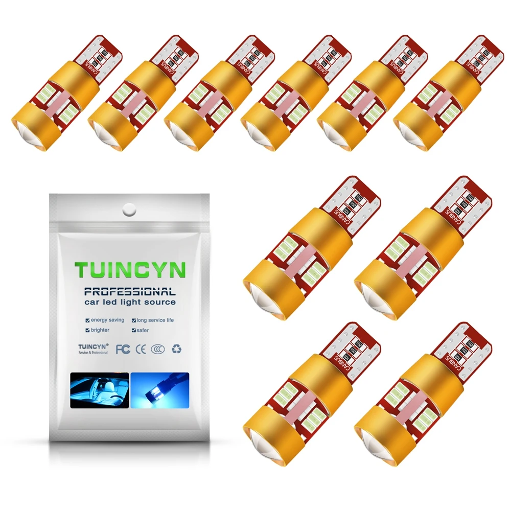 

10X T10 W5W Led Car Interior Bulb Canbus Error Free White 3014 SMD 27LED 12V Car Side Wedge Light Auto Lamp Bulb Car Styling