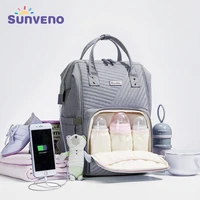 sunveno diaper bag backpack maternity baby nappy bag stroller organizer baby travel fashion large capacityinsulation pockets