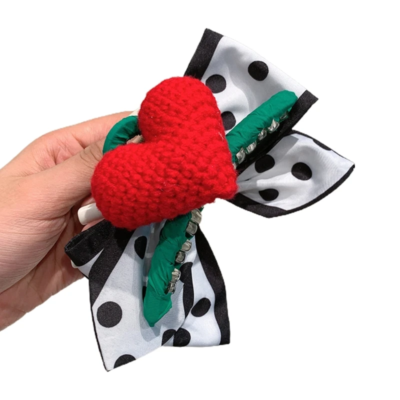 

Big Bow Hair Clips Large Hair Claws Clip Knitted Heart Non Slip Strong Hold Barrettes Fashion Hair Styling Accessories