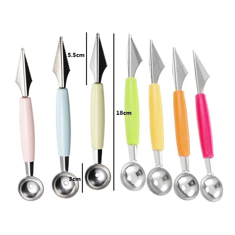 

Kitchen Accessories DIY 2 In 1 Ice Cream Scoops Fruit Digging Scoops Tools Melon Carving Knife Creativity Tools for Kitchen Good