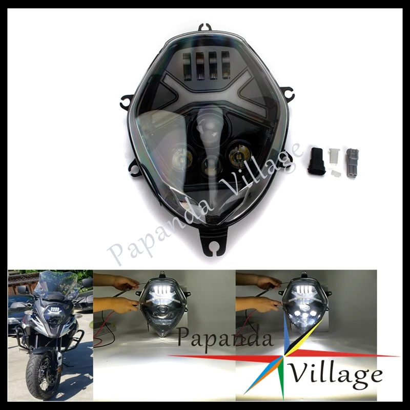 

For SUZUKI V-Strom DL1000 DL650 2014-2019 LED Front Light Replacement Headlamp Motorcycle DRL HI/LO Beam Headlight Assembly