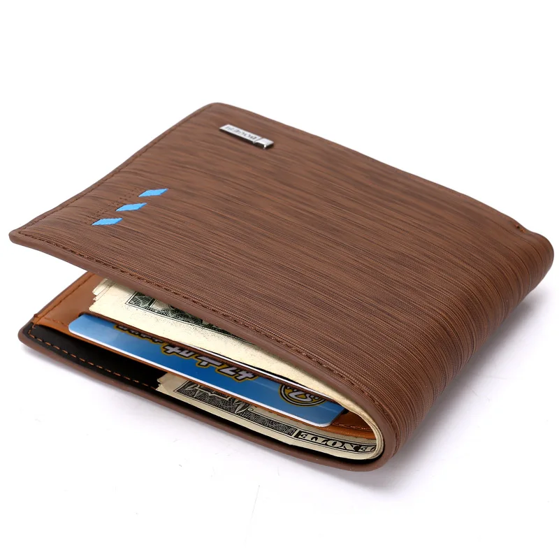 

PU Leather Moneybag Billfold Fold Zipper Mulit-Pocket Wallet Men's Clutch Short Purse Solid Color Coin Cash Card Holder Wallets