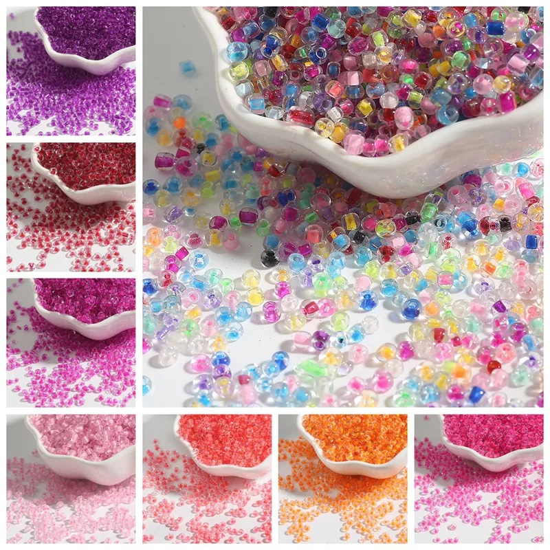 

2mm/3mm/4mm Core Rice Glass Beads Loose Seed Beads Handmade DIY Jewelry Making Homemade For Bracelets Necklace Earrings