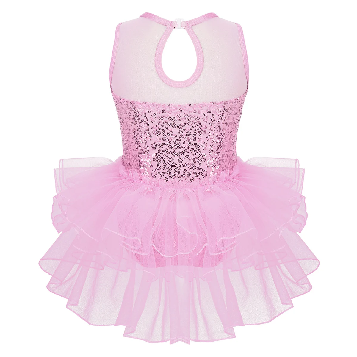 Детский костюм для балерины бальное платье с блестками и цветами гимнастический