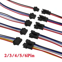 510 pair 23456 pin jst sm led strip connector male female plug socket connecting 20cm cable led rgb strip light connector