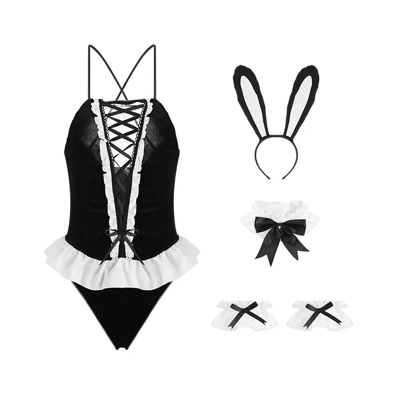 

Sexy Lingerie Women 's Sexy Backless Temptation Passion Bunny Role Play Uniform Suit Chemises Exotic Accessories Exotic Sets
