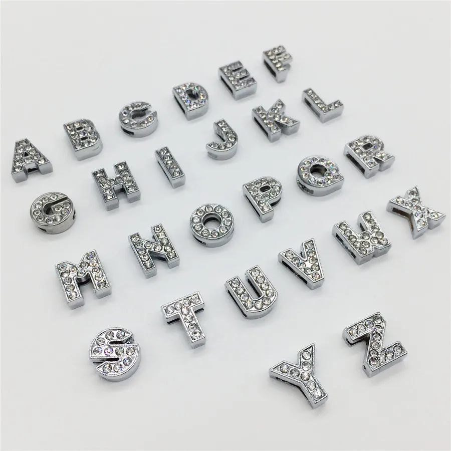 130 шт./лот 8 мм алфавит с буквами слайдерами Подвески для изготовления ювелирных изделий своими руками