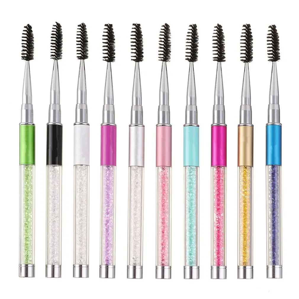 

Rhinestones Eyebrow Eyelash Brush With Pens Lash Extension Mascara Applicator Eyelash Brushes Cosmetics Make Up tool