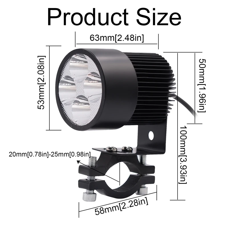 

Universal 12V Motorcycle LED Light Driving Fog Spot Headlight 4 LED Bulb Lig